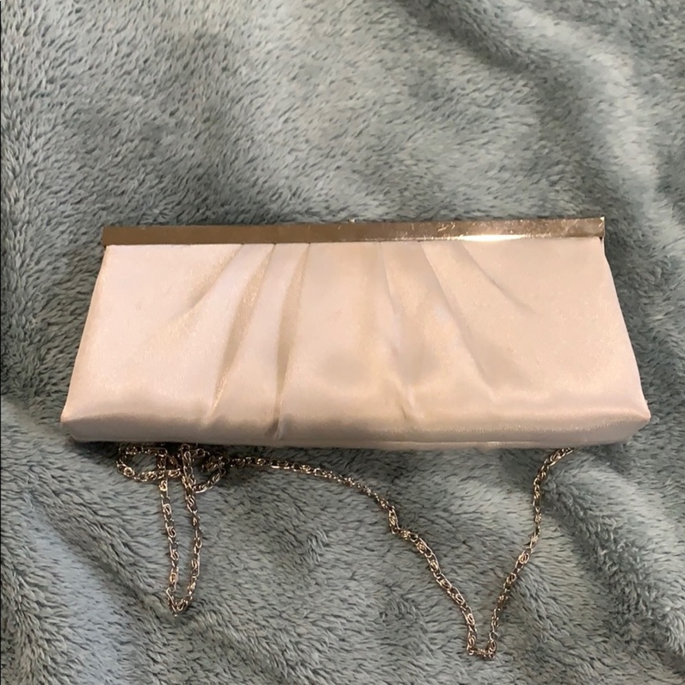 Silver clutch with strap